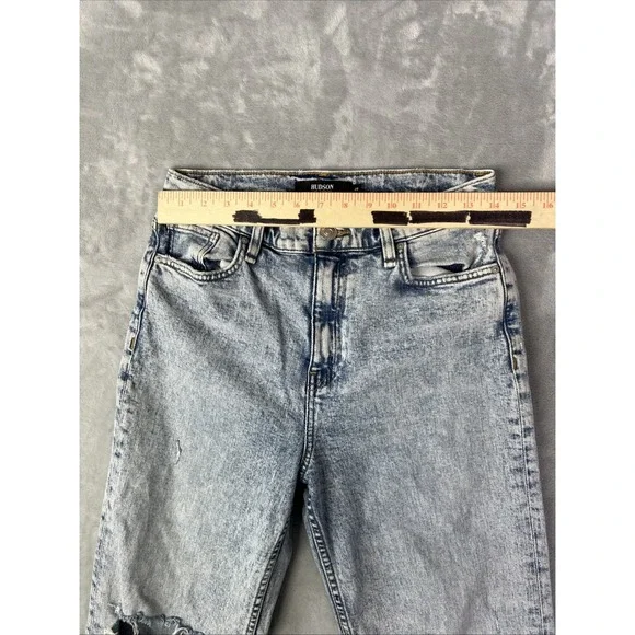 Hudson Jeans Womens 29 Blue Fray Light Wash Denim High Rise Distressed - Picture 6 of 12